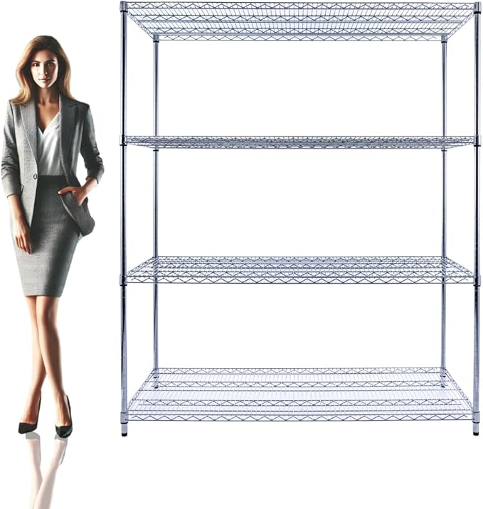 60"x24"x72" PREMIUM METAL STEEL 4-Tier Wire Shelving NSF 3200 LBS MAX Capacity by UtilityBasics