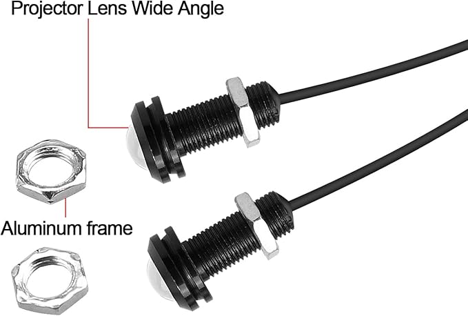 LEADTOPS 10Pcs 18mm 12V Red Eagle Eye LED Car Fog DRL Daytime Running Light - Image 4