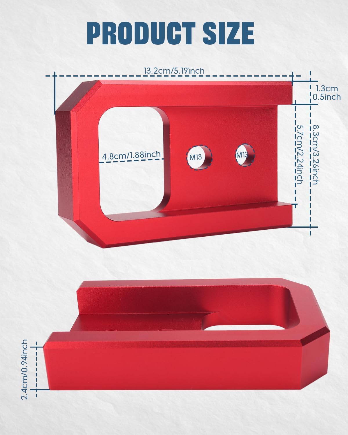 T6061 Aluminum Front Tow Hooks for 2024–2026 Tacoma/2025–2026 4Runner/2024-2025 Land Cruiser 250, Direct Bolt-On Replacement for PT974-35250 Red 2Pack