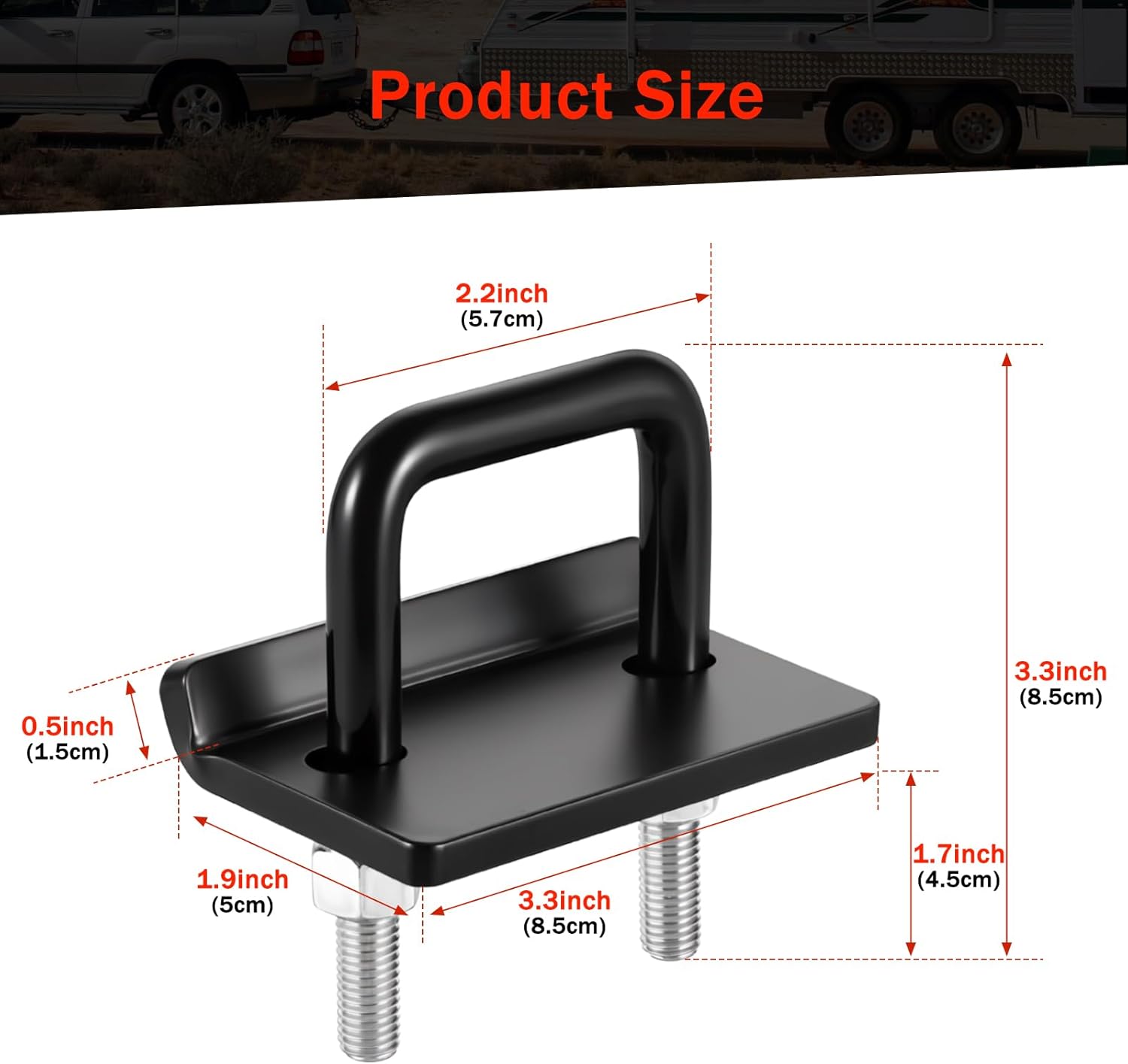 BOYISEN Anti Rattle Hitch Tightener - No Rattle Noise Hitch Stabilizer for 1.25" Trailer Hitch, Reduces Movement, Black