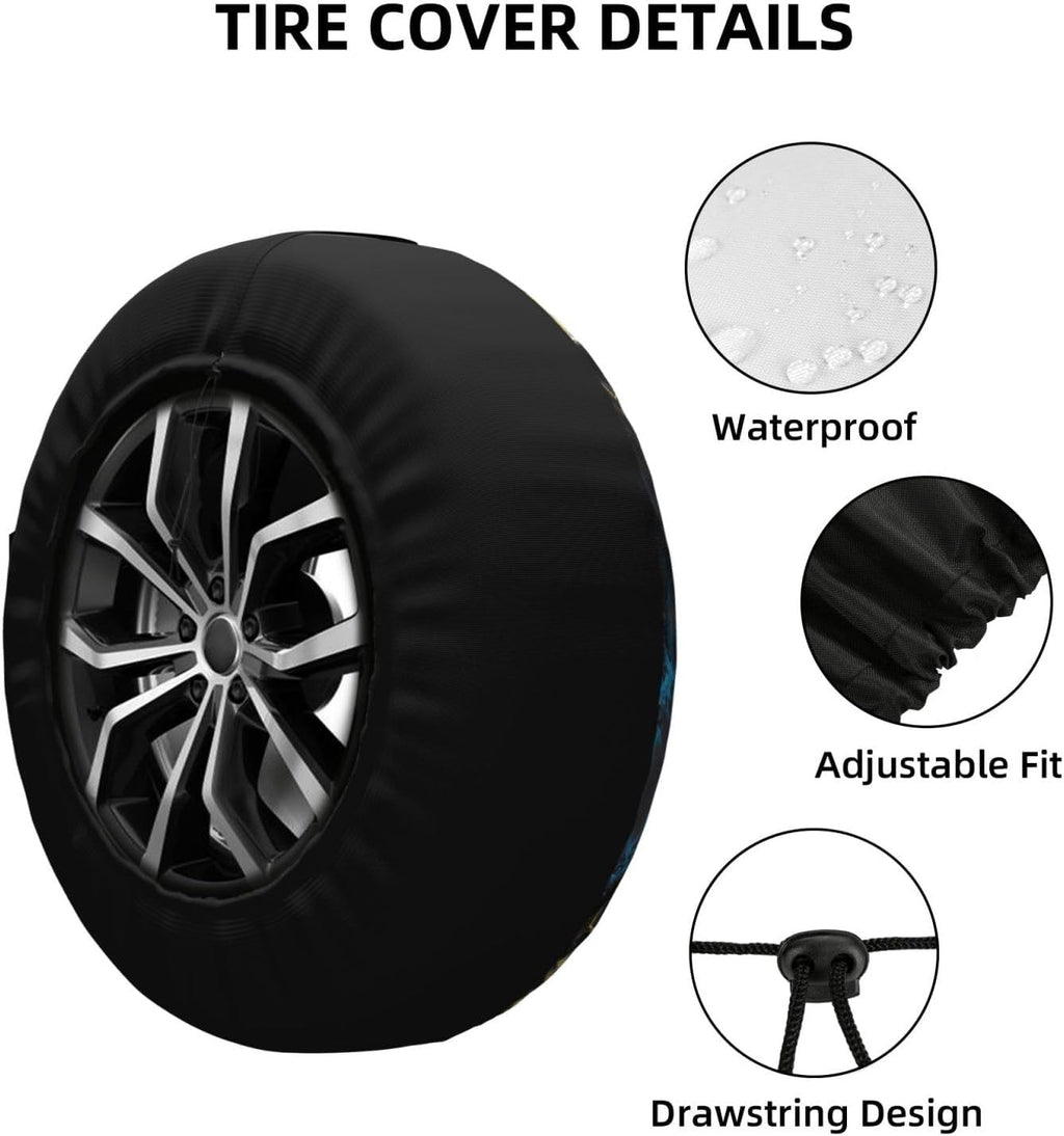 Artistic Skull Print Universal Spare Tire Cover for RV, Jeep | Wheel Protector Fits Rv, Trailer, Jeep, Shield Tires From Sun, Dirt And Rain For Outdoor Storage