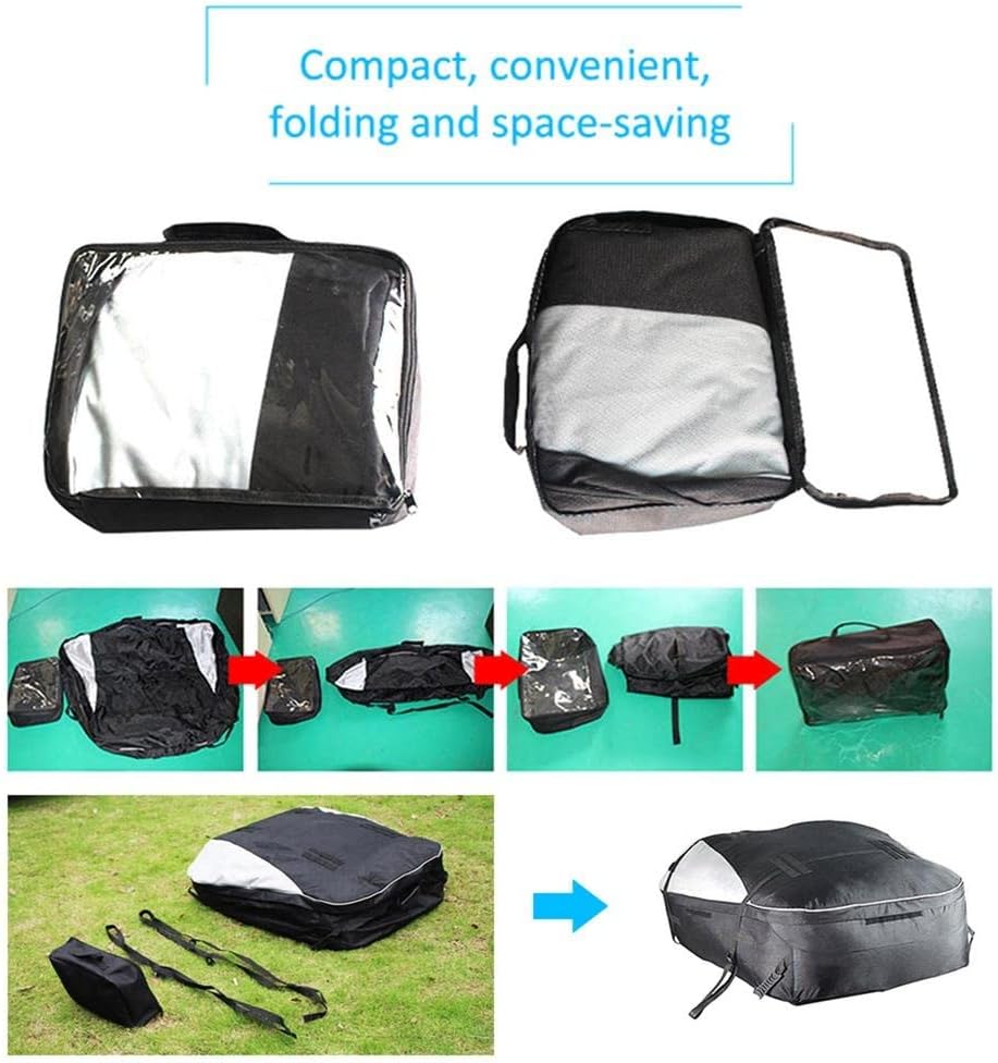 Waterproof Car Cargo Roof Bag Rooftop Luggage Black Storage Travel Pocket 273L for SUV Van Cars