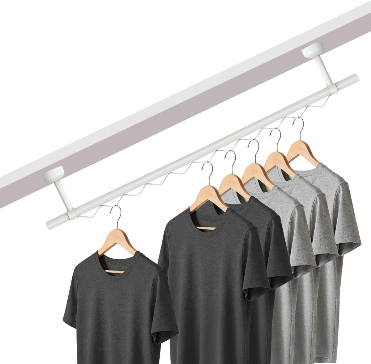 white closet rail hanging for wall mount, any-angle, main product view