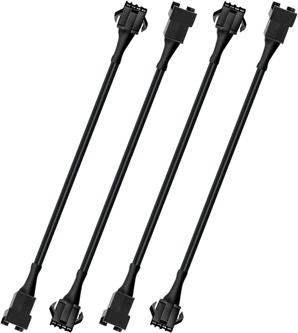 OPT7 Aura 4 PCS 8 inch Extension Wires with 4 Pin RGB Flat Connector for Motorcycle, Cruiser, Sportsbike, Golf Cart, ATV, UTV, Snowmobile, Boat, Interior Car Lights