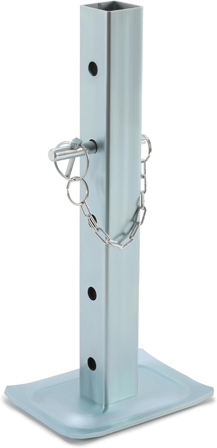 KUAFU Adjustable Jack Stand Compatible with Square Jacks with 2.0 inches Square Tube 8000lbs Trailer Jack Drop Legs W/5 Mounting Holes Silvery Steel Heavy Duty
