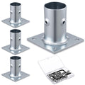 blulu 4 pack galvanized steel flange oblong base, main product view