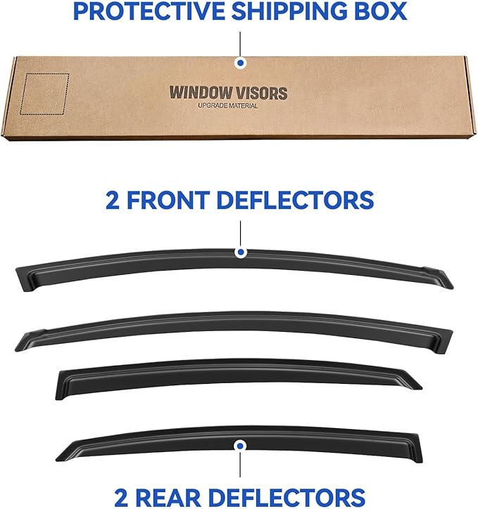 Window Visors Rain Guards for 2011 2012 2013 2014 Hyundai Sonata, Out-Channel - Image 5