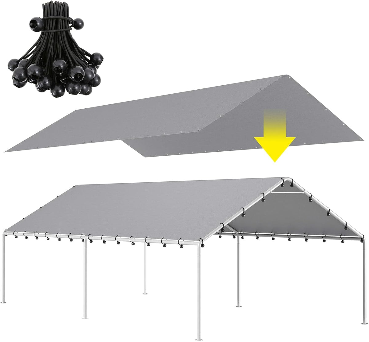 dwale 10 x 20 ft carport,replacement canopy cover, main product view