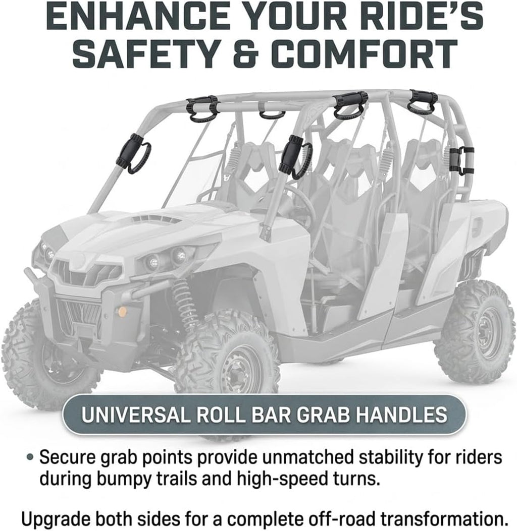 Roll Bar Grab Handles for Can-Am Defender 6×6 HD10 XT 2021–2026– Heavy-Duty Padded Straps for Side-by-Side Off-Road Vehicles, Secure Grip & Passenger Safety