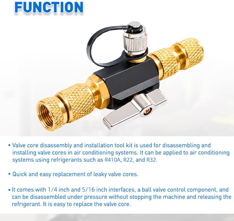 hvac valve core removal tool, dual size sae on a desk or shelf