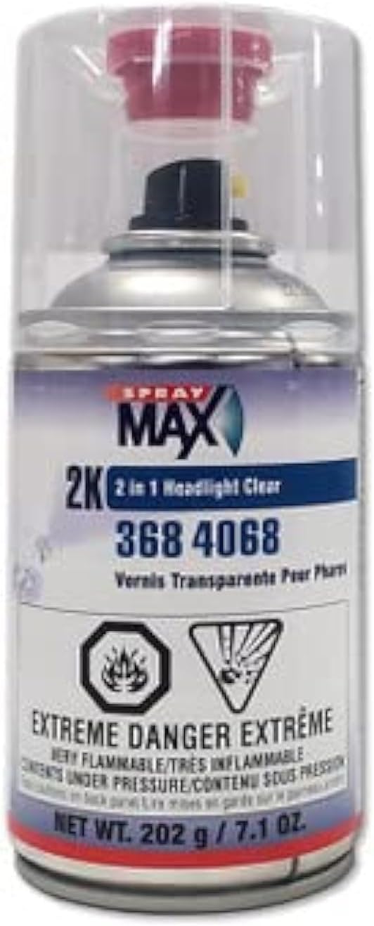 SprayMax 2K 2in1 Headlight Clear Coat | Professional Headlight Restoration Spray & UV Coating Protection | Fixes Scratches, Yellowing & Foggy Headlights | Crystal Clear & Durable Finish | 7.1 oz