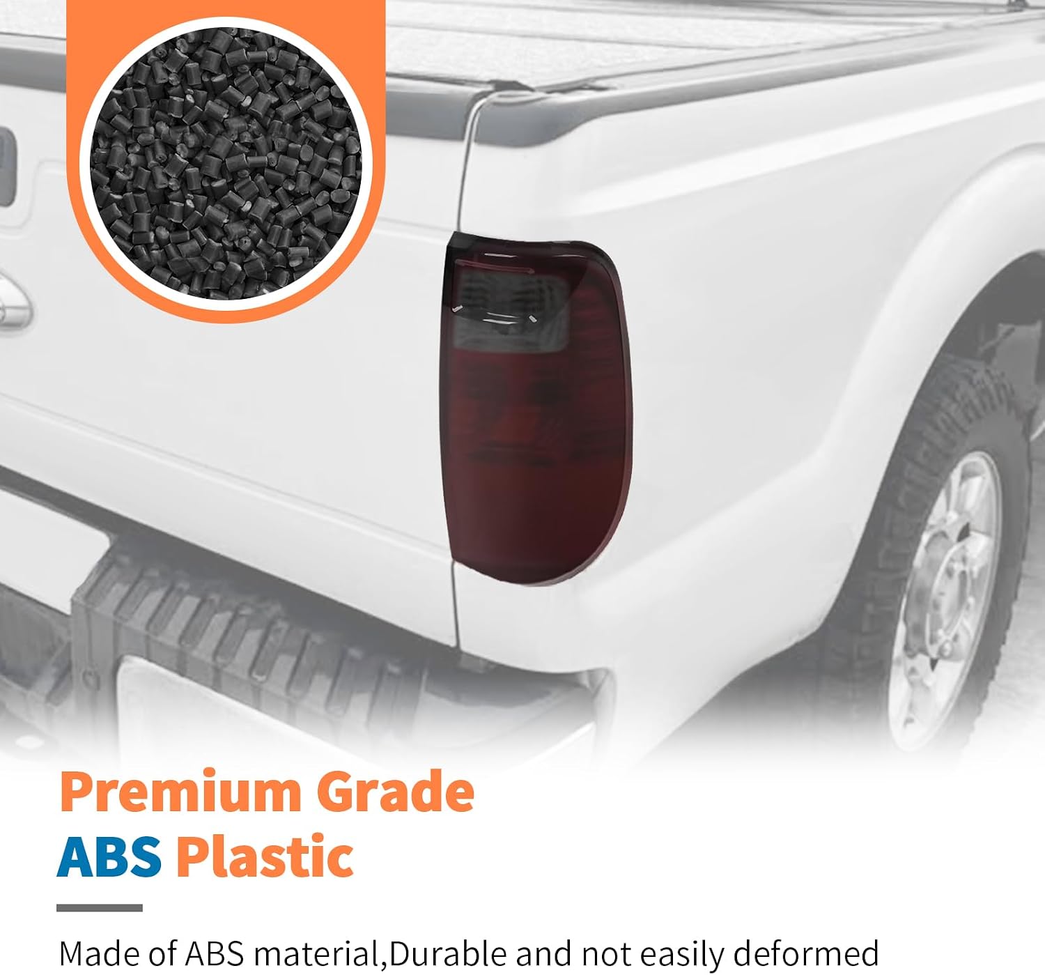 JeCar Tail Light Cover for 2008-2016 Ford F250/F350/F450/F550 - Smoked Tail Lamp Cover Trim Guards Exterior Accessories
