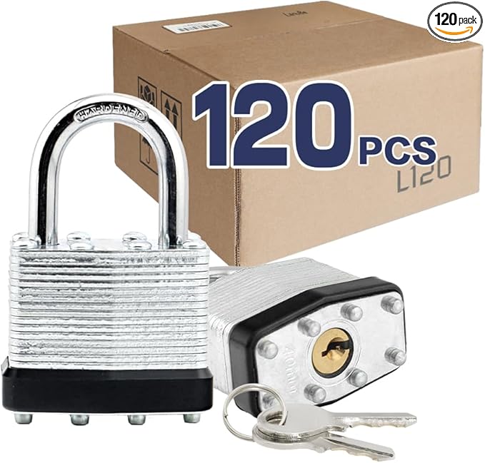 LanuBe Lock Laminated keyed padlock1-9/16 inch, keyed Alike Locks, Normal by LanuBe