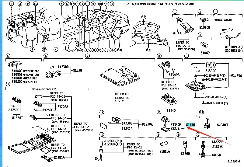 81330-50021 Luggage Comparment Lamp(Rear Trunk Lamp), suitable for: hs250h, gs series, gsf,400, ls430, ls460/460l, ls600hl