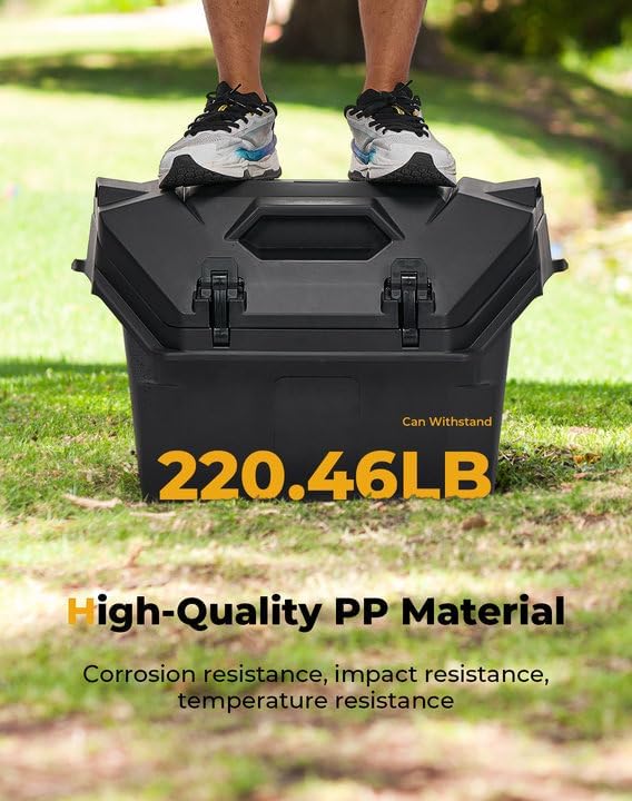 KEMIMOTO 2024/2025/2026 XP 1000 Rear Cargo Box 55QT Water-resistant | Compatible with 2024/2025/2026 Polaris RZR XP 1000/4 Two Lockable Latches Rear Bed Box Polypropylene Replace 2884525