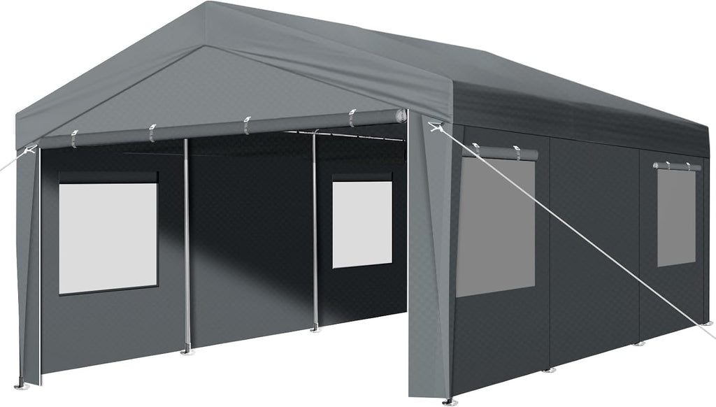 VINGLI 12 x 20 ft Outdoor Portable Storage Shed, Heavy Duty Bike Tent