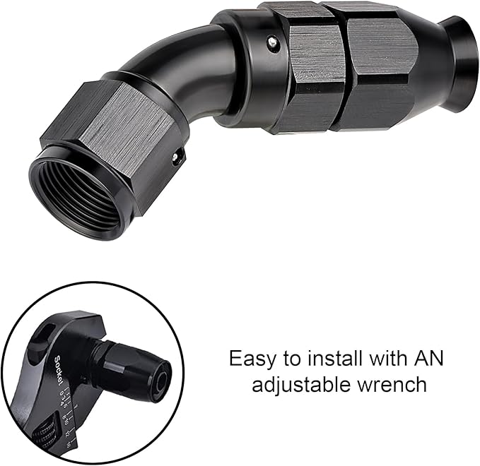 EVIL ENERGY 4AN 45 Degree PTFE One Piece Full Flow End Hose Fitting Aluminum - Image 6