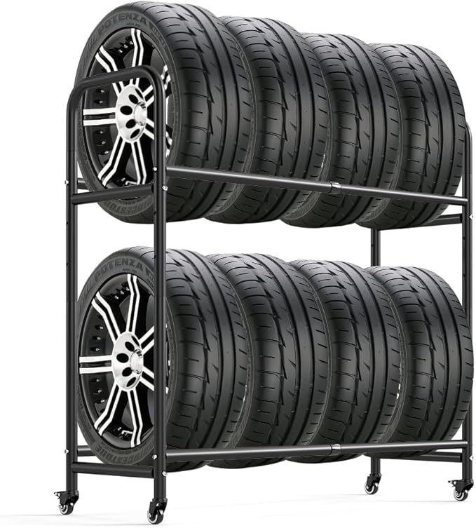 Hershii Tire Storage Rack Standing Garage Storage Shelf Organizer by Hershii