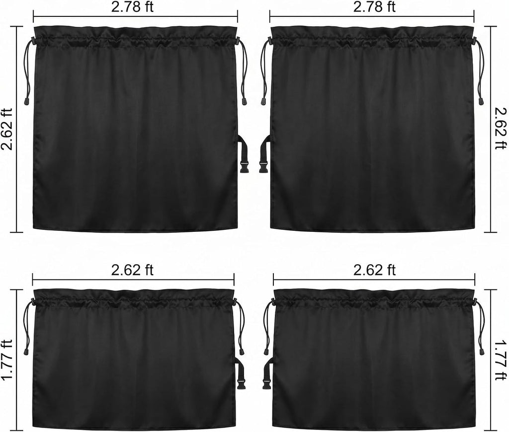 3Pcs Car Privacy Curtain, Car Window Shades | Universal Car Window Shades Light Blocking Sunshades, Side Window Covers Car Interior Accessories for Sleeping Traveling
