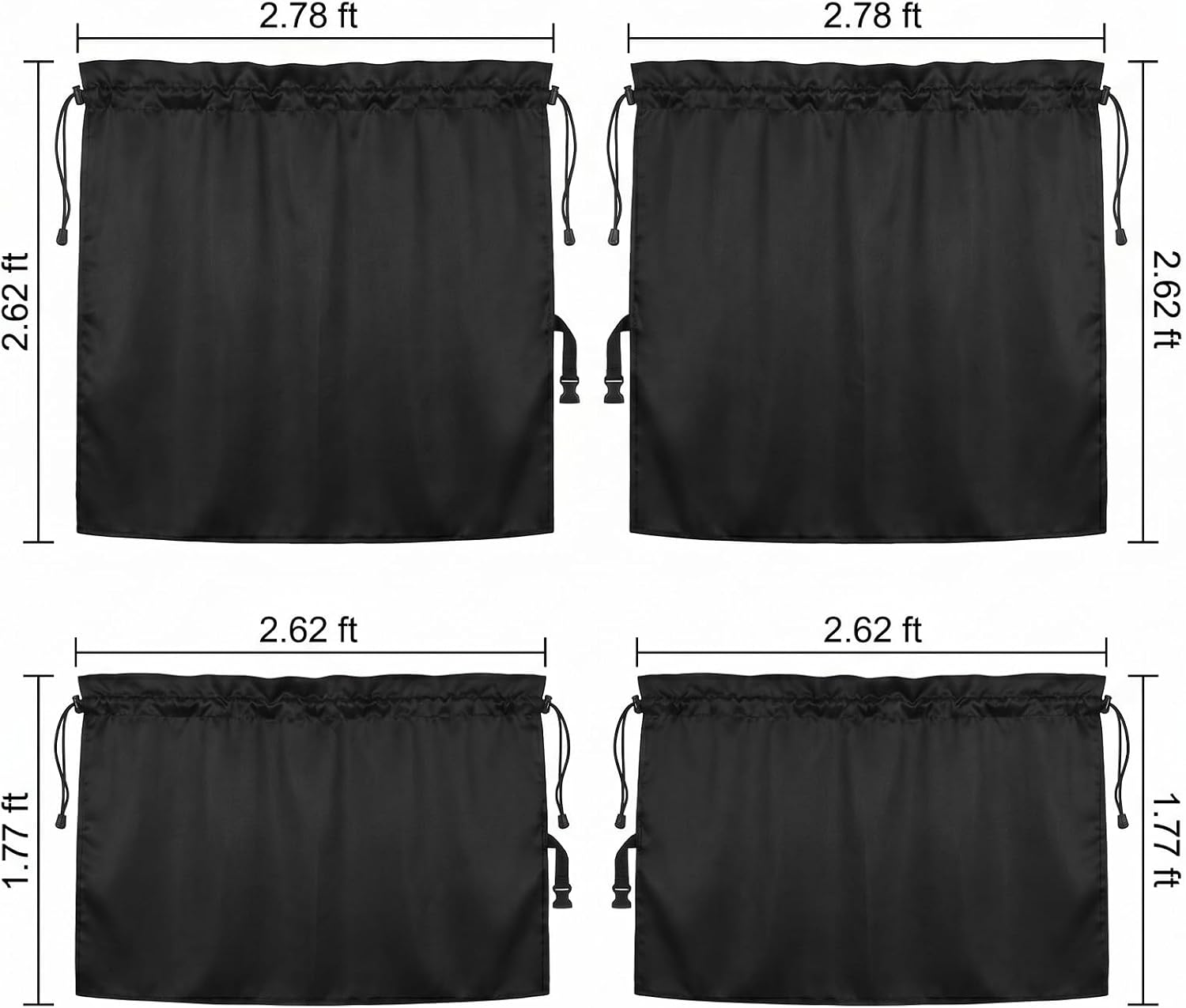 3Pcs Car Privacy Curtain, Car Window Shades | Universal Car Window Shades Light Blocking Sunshades, Side Window Covers Car Interior Accessories for Sleeping Traveling