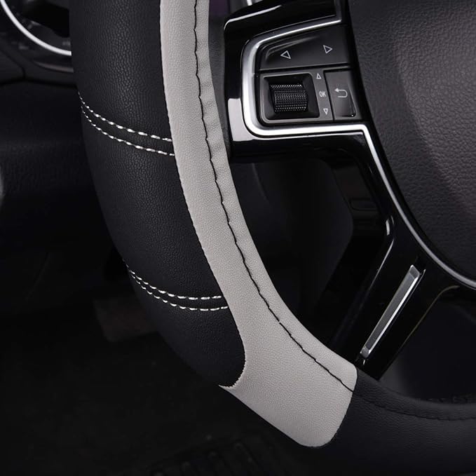 CAR PASS Line Rider Microfiber Leather Sporty Steering Wheel Cover Universal - Image 7