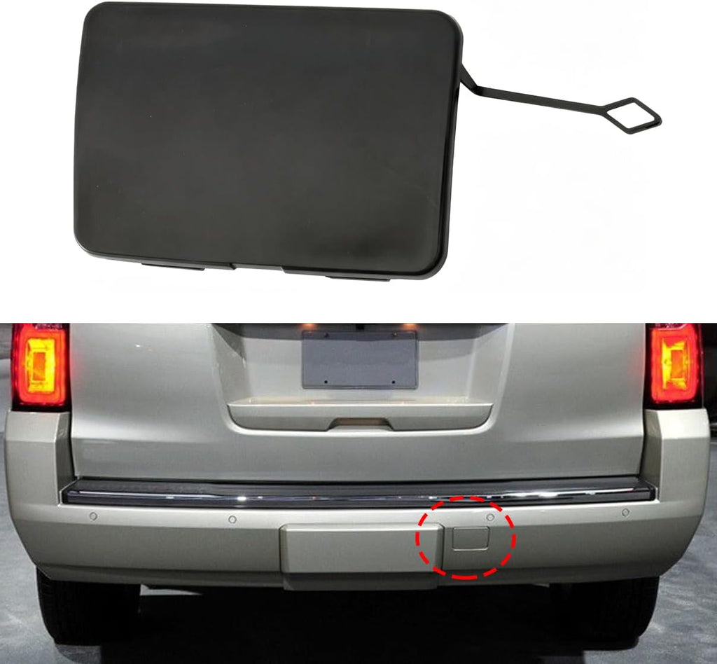 Rear Bumper Tow Hook Cover Cap For Chevy Suburban/Tahoe 2015-2020 23142971 | Primed Plastic, Replaces #GM1129112, Easy Installation