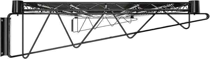 24" x 60" Black Epoxy Wire Wall Mount Shelf - Image 4