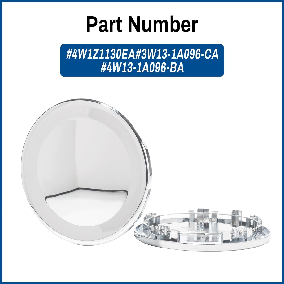 Wheel Center Cap for 2006-2009 Lincoln Zephyr Town Car MKZ Rim Hubcap Covers PN: 4W1Z1130EA 3W13-1A096-CA 4W13-1A096-BA, 4 PC, Chrome