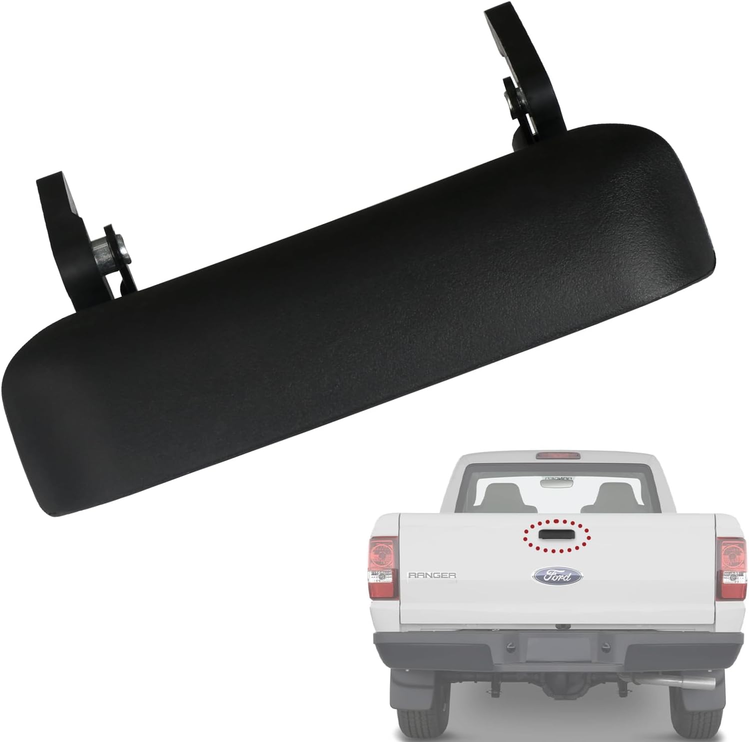 TQPONLT Tailgate Door Handle | Compatible with 1998-2011 Ford Ranger,2001-2010 Mazda B2300 B3000 B4000 Truck | Replace 77872 1L5Z-9943400-AAA Rear Tail Gate Latch Handle (Textured Black)