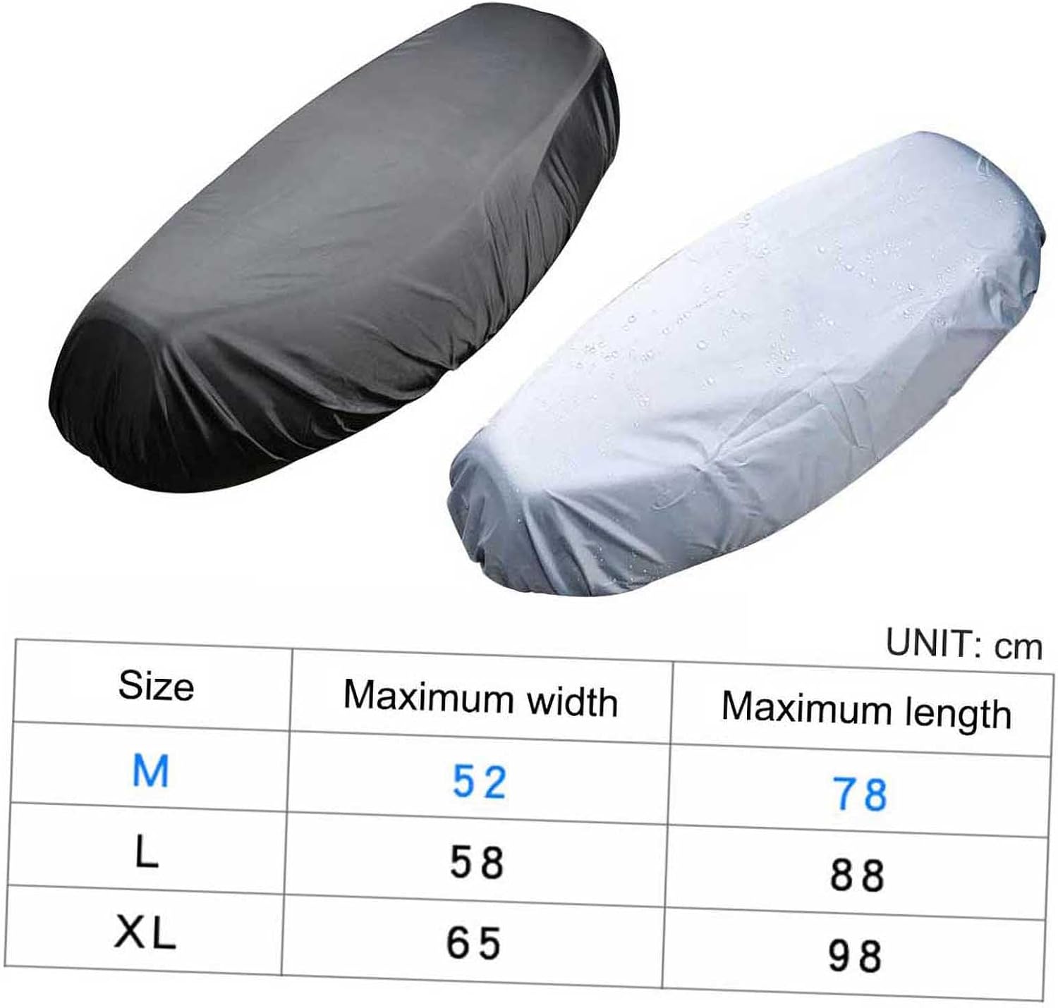 aqxreight Universal 210D Oxford Cloth Motorcycle Sunscreen Seat Cover Cap Water Proof Scooter Cushion Cover Seat Scooter Sun Pad Protector (L)