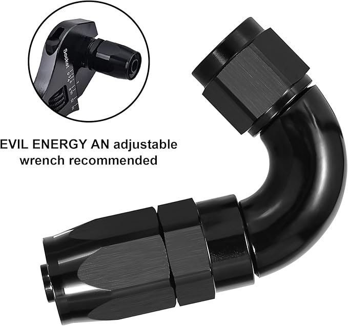 EVIL ENERGY 8AN 120 Degree One Piece Full Flow Hose End Fitting Swivel - Image 4
