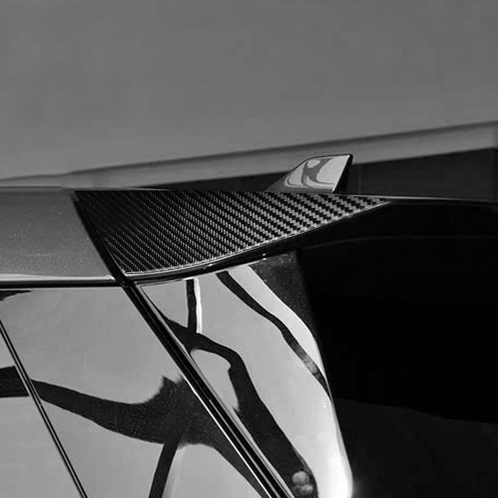 Premium Real Carbon Fiber Compatible with Ford Explorer 2020-2024 2021 2022 2023 Accessories Car Rear Spoiler Tail Wing Trim Panel Cover Exterior Trim Sticker Decal Black 2PCS