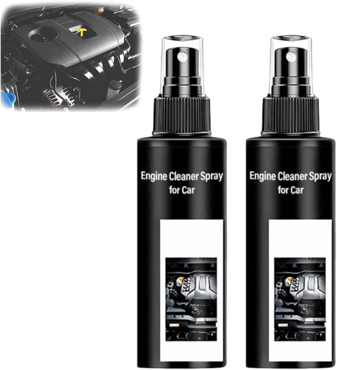 Engine Cleaner Spray for Car, Automotive Engine Compartment Coating Agent Grease and Dirt, Engine Bay Cleaning Solution for Vehicle Maintenance, Car Care Cleaning Spray 120ml (2Pcs)