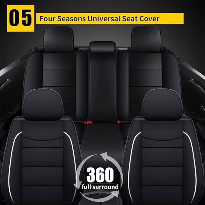 YORKNEIC Leather Car Seat Covers Fit - Image 6