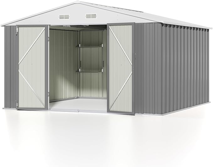Patiowell 10 x 10 FT Metal Outdoor Storage Shed by Patiowell