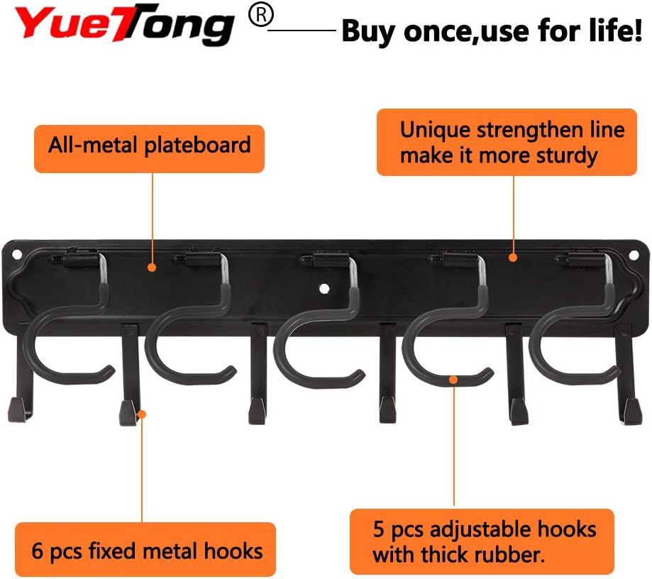 yuetong garden tool organizer wall mount, 4 pack, close-up detail