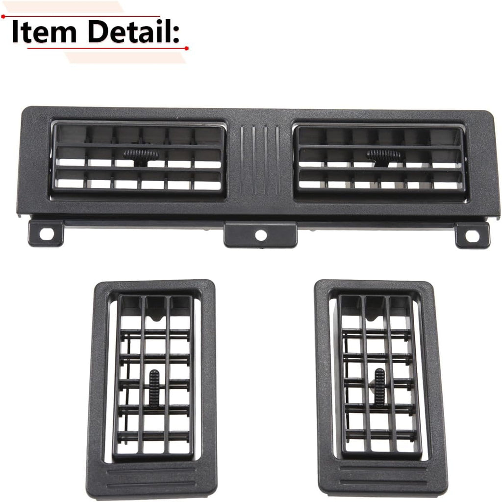 RLB-HILON Dashboard Heater Air Vent Grille Set Compatible with Nissan Model | for Navara D21 Hardbody Pickup 1986 to 1997 Year, Black Color