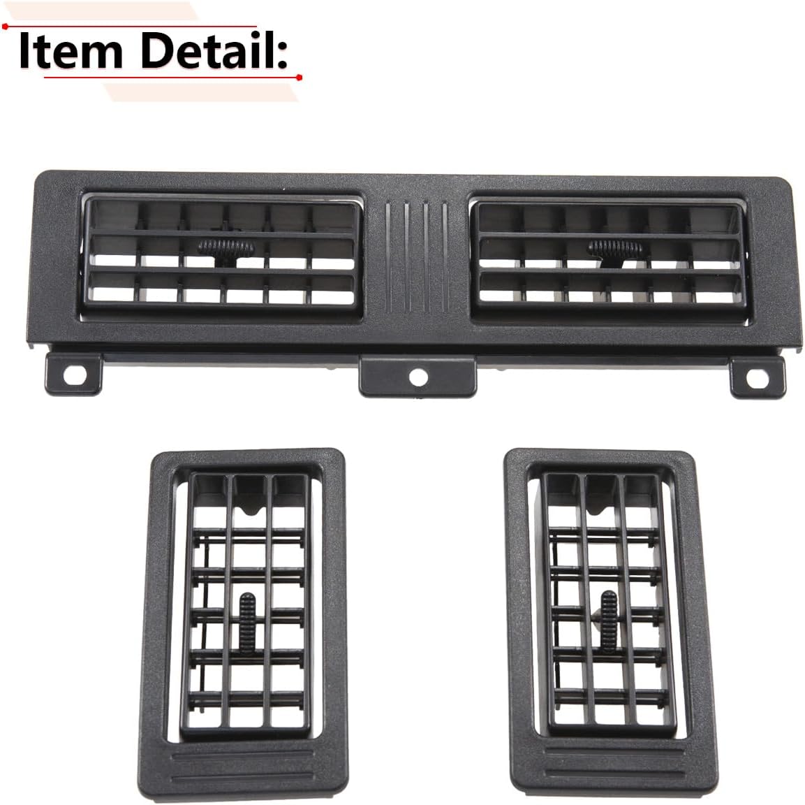 RLB-HILON Dashboard Heater Air Vent Grille Set Compatible with Nissan Model | for Navara D21 Hardbody Pickup 1986 to 1997 Year, Black Color