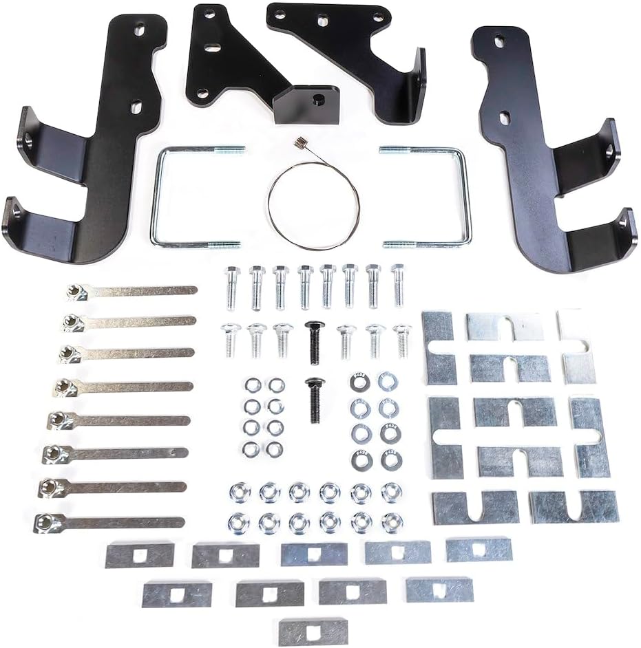 Husky Towing 33204 Fifth Wheel Trailer Hitch Mount Kit 4‑Piece Custom Bracket for ISR Rails, Bolt‑On No Drill, Hardware Included