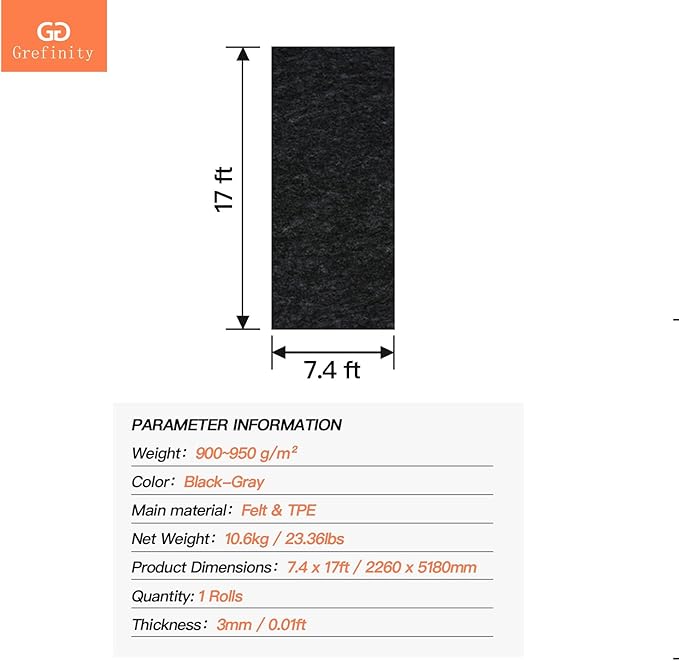 7.4'x 17' Garage Floor Mat & Oil Spill Mat, Heavy Duty Under Car Mat - Image 7
