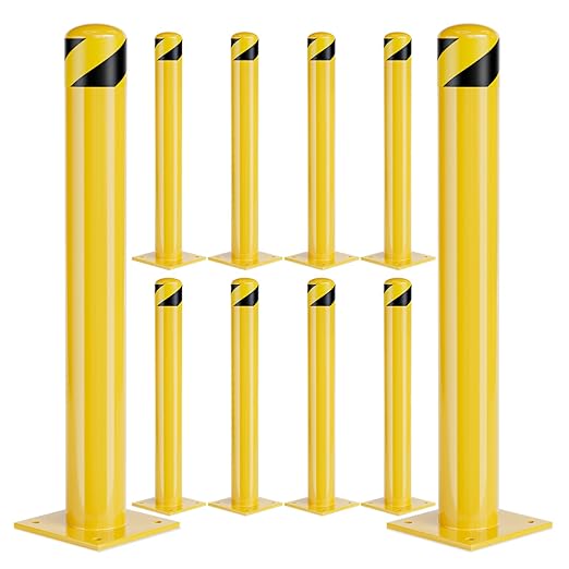 Safety Bollard Post, 36 Inch Height Steel Bollards, 4.5 Inch Diameter Parking by SpecializeinYourNeeds