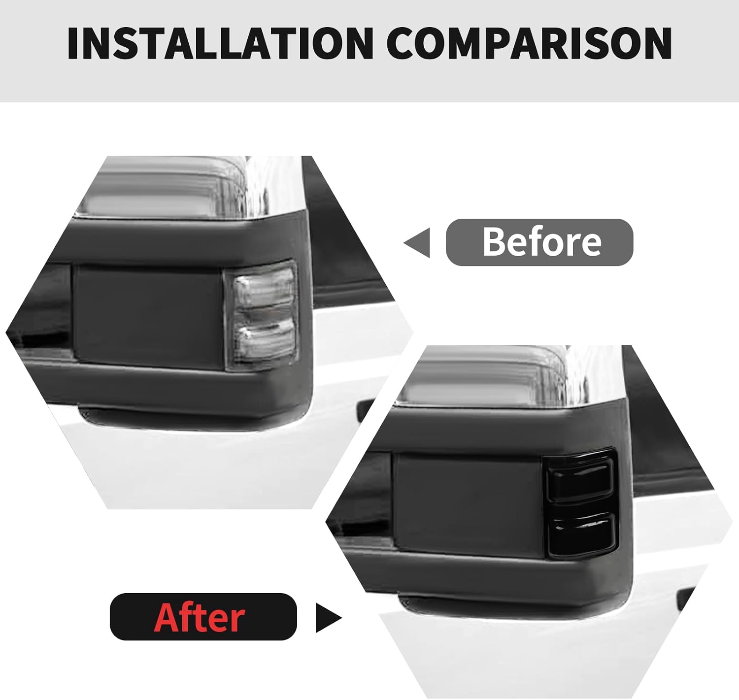 RT-TCZ Smoked Black Rearview Mirror Turn Signal Light Cover Trim Decoration Exterior Accessories for Ford F250/F350/F450/F550 2008-2016
