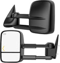 Heated Tow Mirrors Compatible with 2003-2007 Chevy Silverado GMC Sierra(2007 Classic) 1500 2500 3500, Tahoe Suburban Avalanche Yukon Escalade, Extended Trailer Towing Side Mirrors LED Turn Light