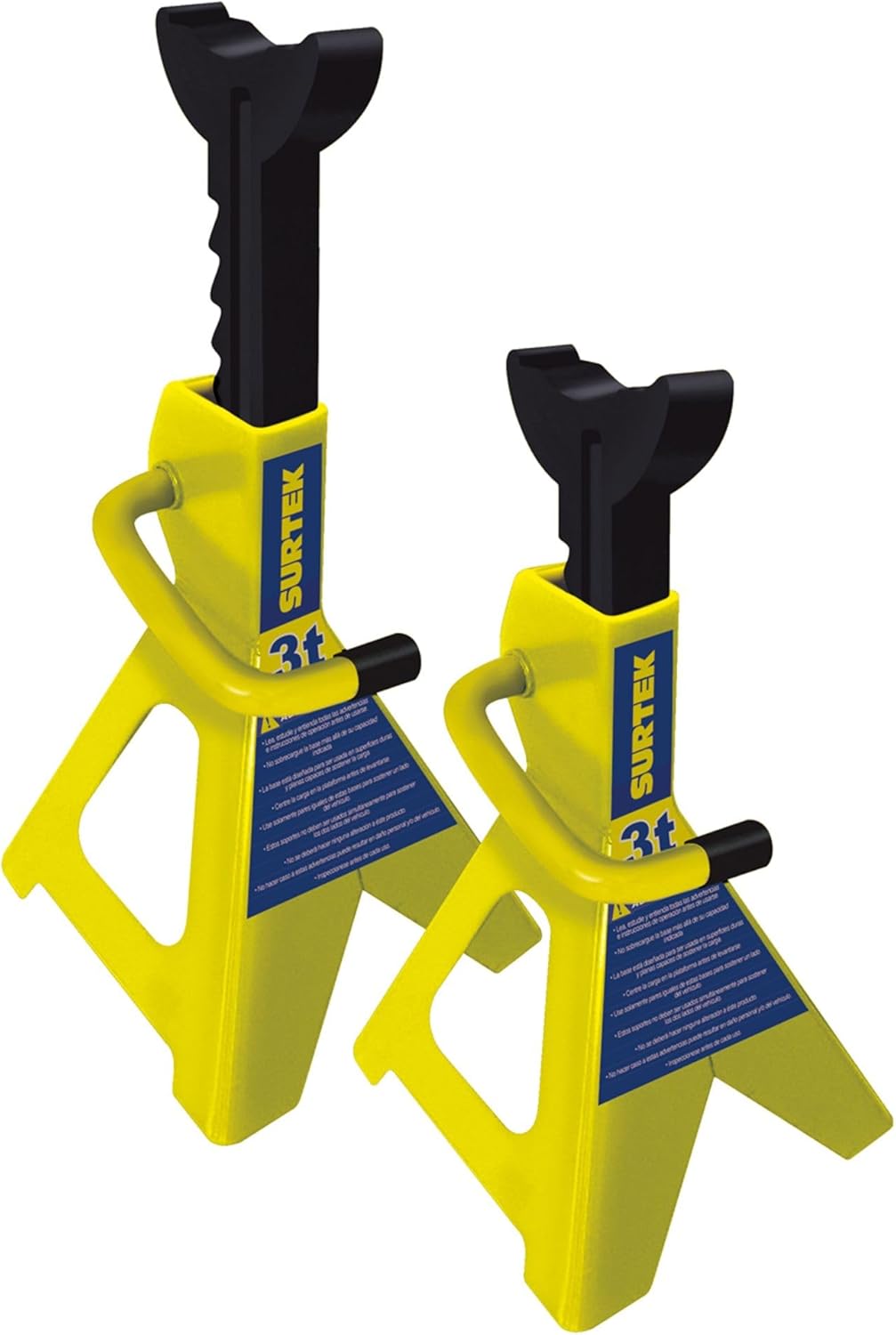 SURTEK Jack Stand Set - 3 Ton Capacity Automotive Stands with Self-Locking Design & Durable Powder Coat Finish -