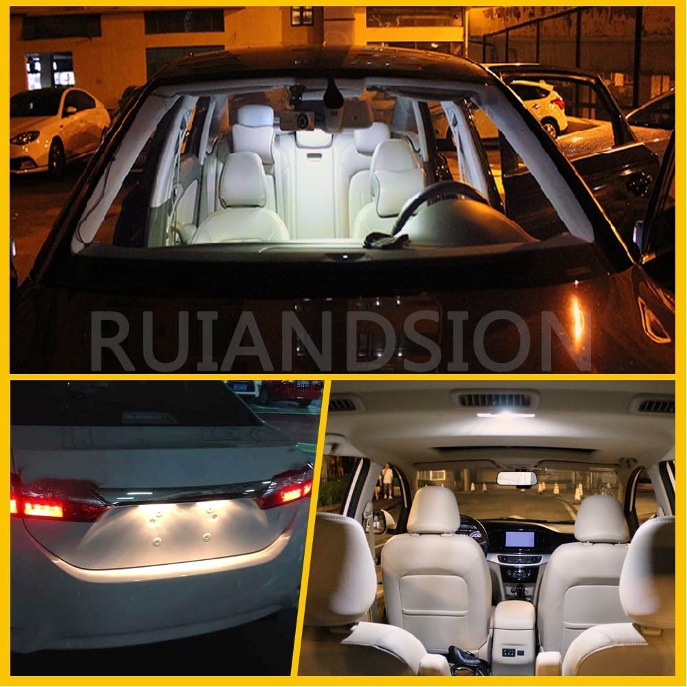Ruiandsion BA9S LED Bulbs 40-Pack, 12V 0.6W Warm White Interior Lights, for Trunk Glove Box License Plate, Fits BA9S 53 57 257 1893