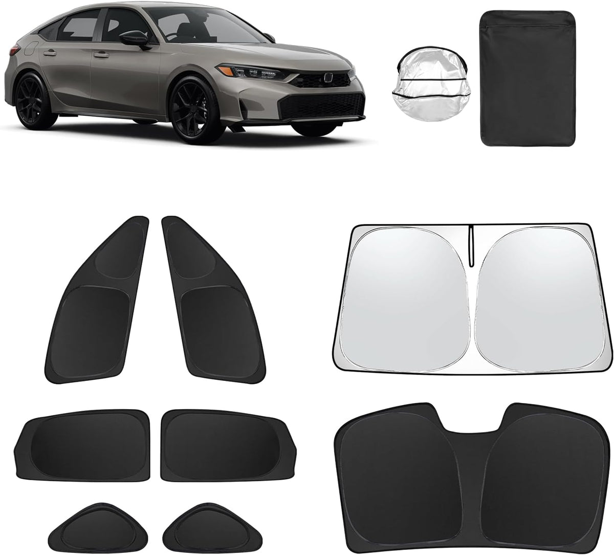 8pcs Car Window Shades for 11th Gen Honda Civic 2022-2025 Accessories,