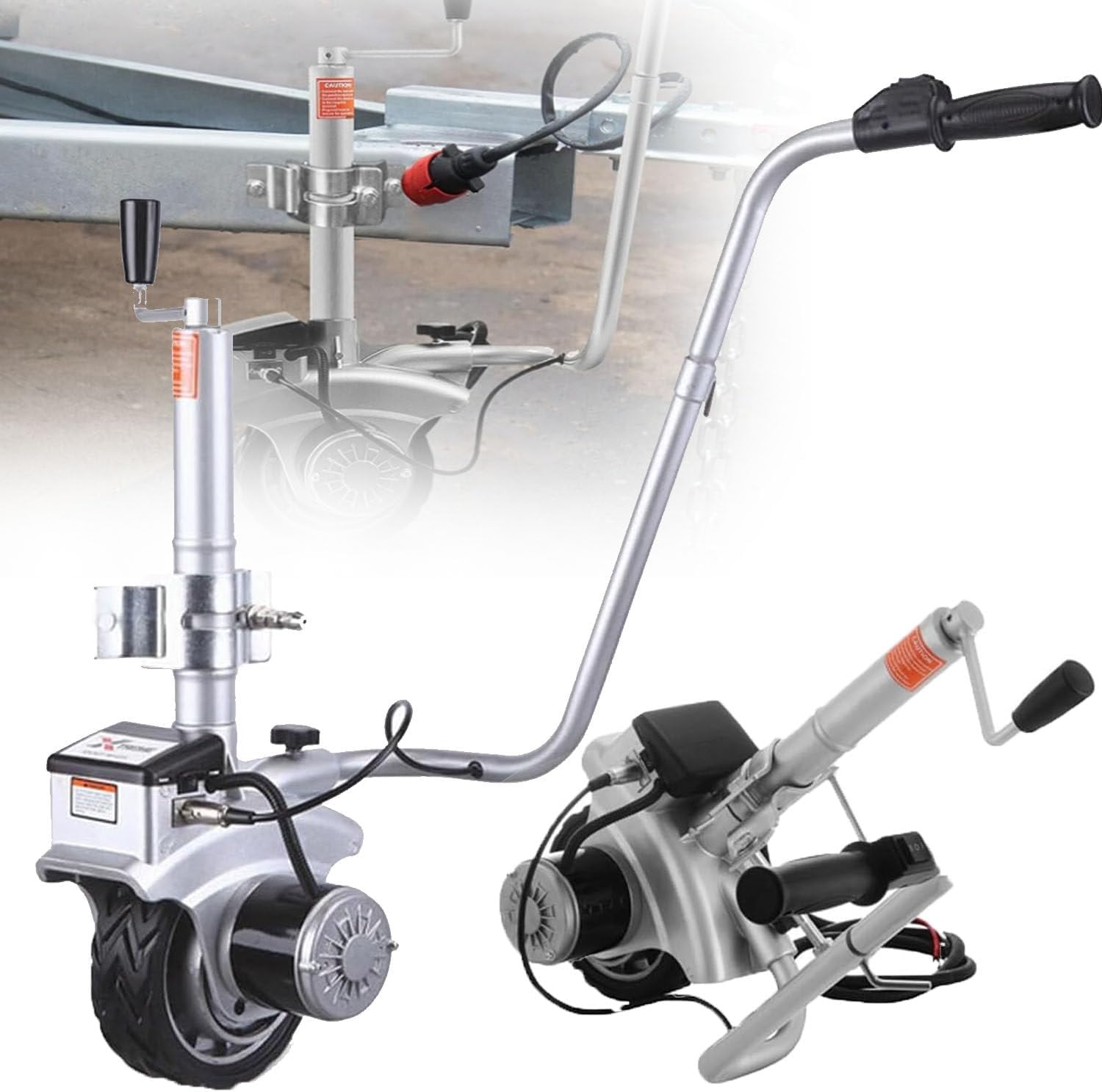 350W Electric Trailer Mover - Aluminium Jockey Wheel, 12V, Max Load 5000Lbs, Power Dolly for Boat & Trailer Maneuvering, Heavy-Duty Trailer Jack