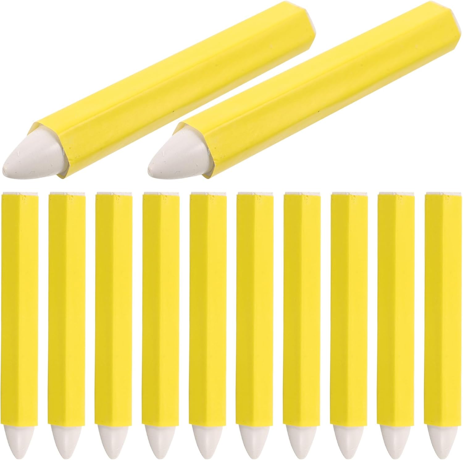 12pcs Waterproof Yellow Tire Marker Pens Smooth Marking and Anti-slip Barrel, Wax and Plastic Material for Tire Repair Work and Logistics Work