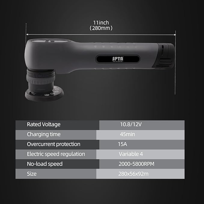 Cordless Mini Polisher, SPTA 12V Cordless Polisher - Image 6