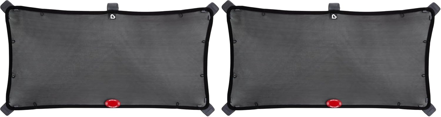 Munchkin® Brica® Magnetic Stretch to Fit™ Car Window Shade for Baby, Side Window Sun Shade, Black, 2 Pack